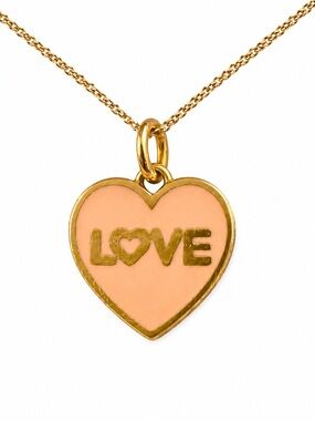 Juicy Couture Love G & P Pink Enamel Heart Charm Gold Tone Y2K Coquette Pendant